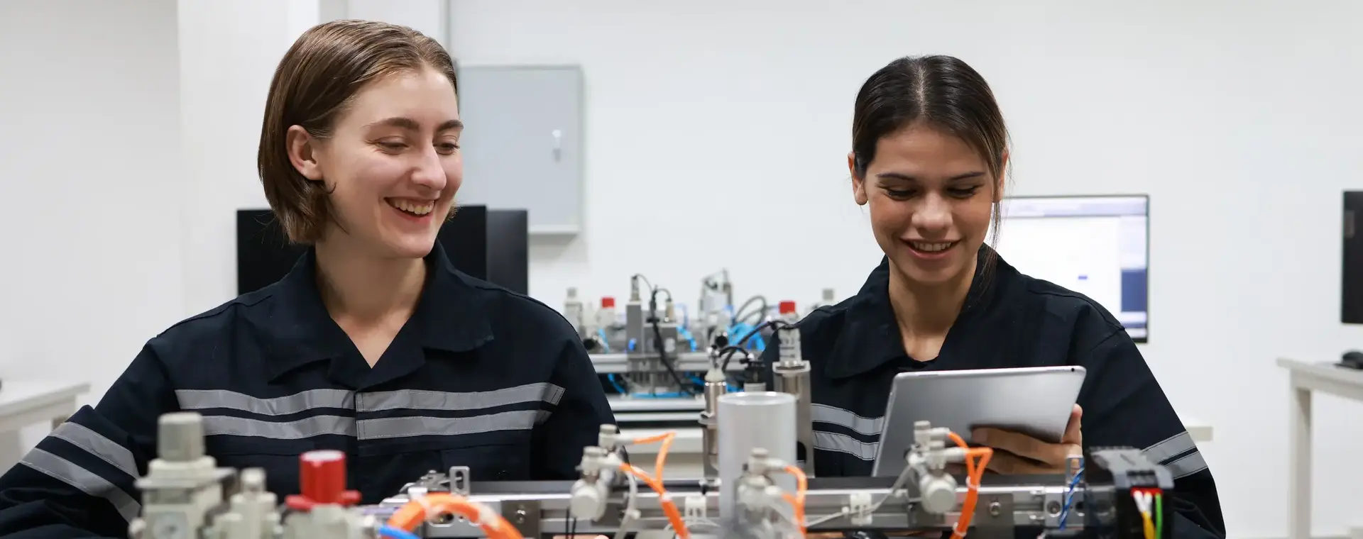 studenten mechatronica aan het werk